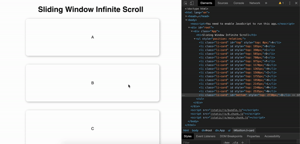 Sliding Window Infinite Scroll - dhilipkmr